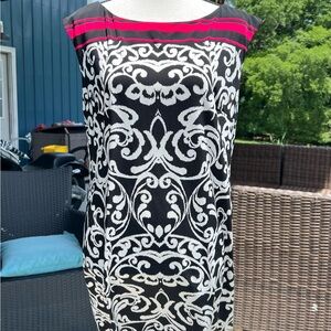 Jessica Howard Black and White Sheath Midi Dress